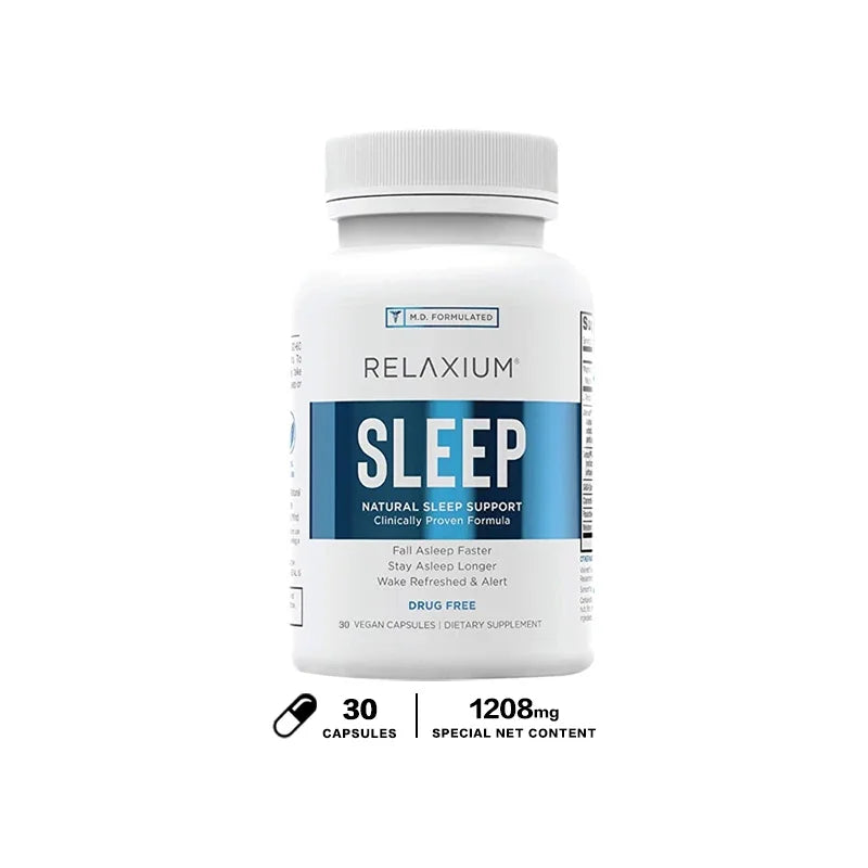 Natural Sleep Aid, Sleep Supplement to Extend Sleep and Relieve Stress, Contains Magnesium, Melatonin, GABA, Chamomile